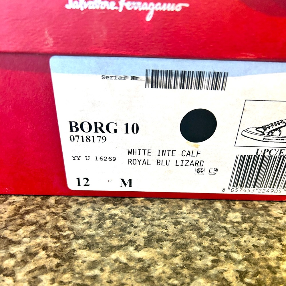 Men’s Ferragamo Borg White/Blue sneakers